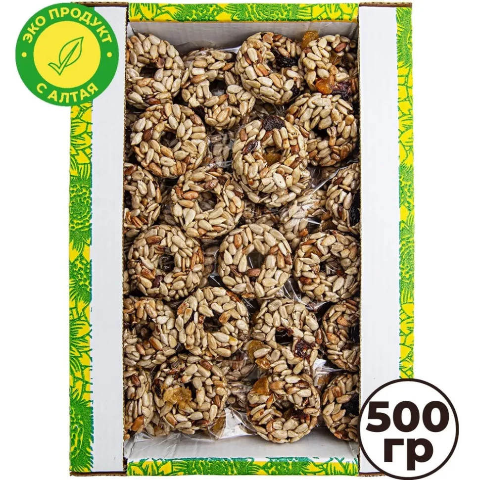  Козинаки из подсолнечника с медом и сухофруктами "Зачетные" 500г в Елизово
