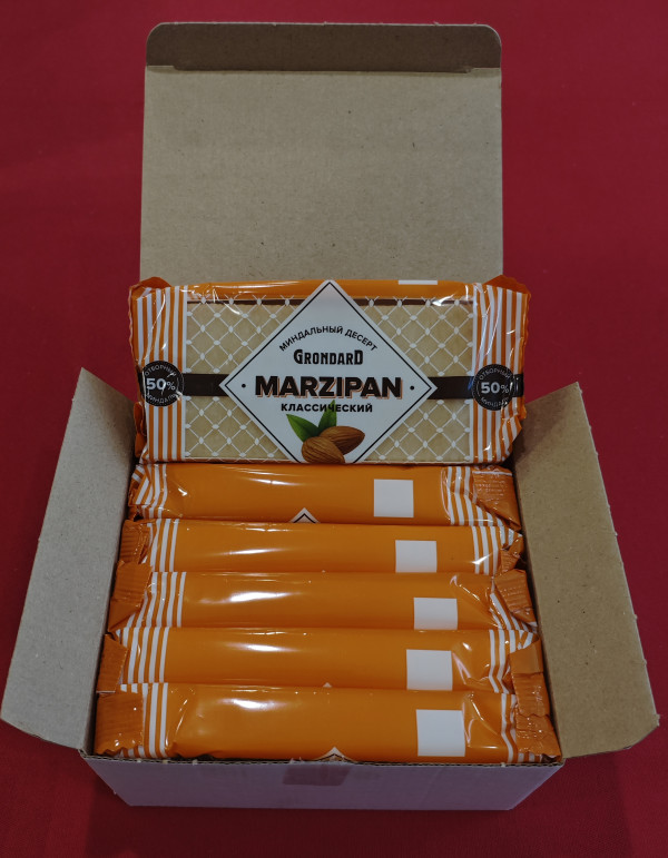 №1 TM Grondard      (11132) Марципан 50%, (блок 6 шт по 200г)        в Елизово