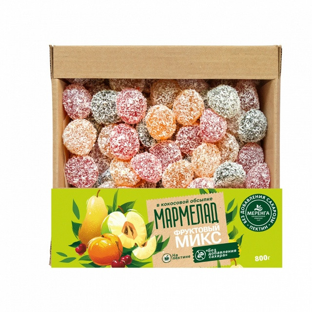  Меренга Мармелад в кокосовой обсыпке Фруктовый микс , 800г     в Елизово