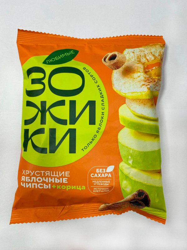 №1 Зожики Яблочные+корица чипсы, 25г  в Елизово