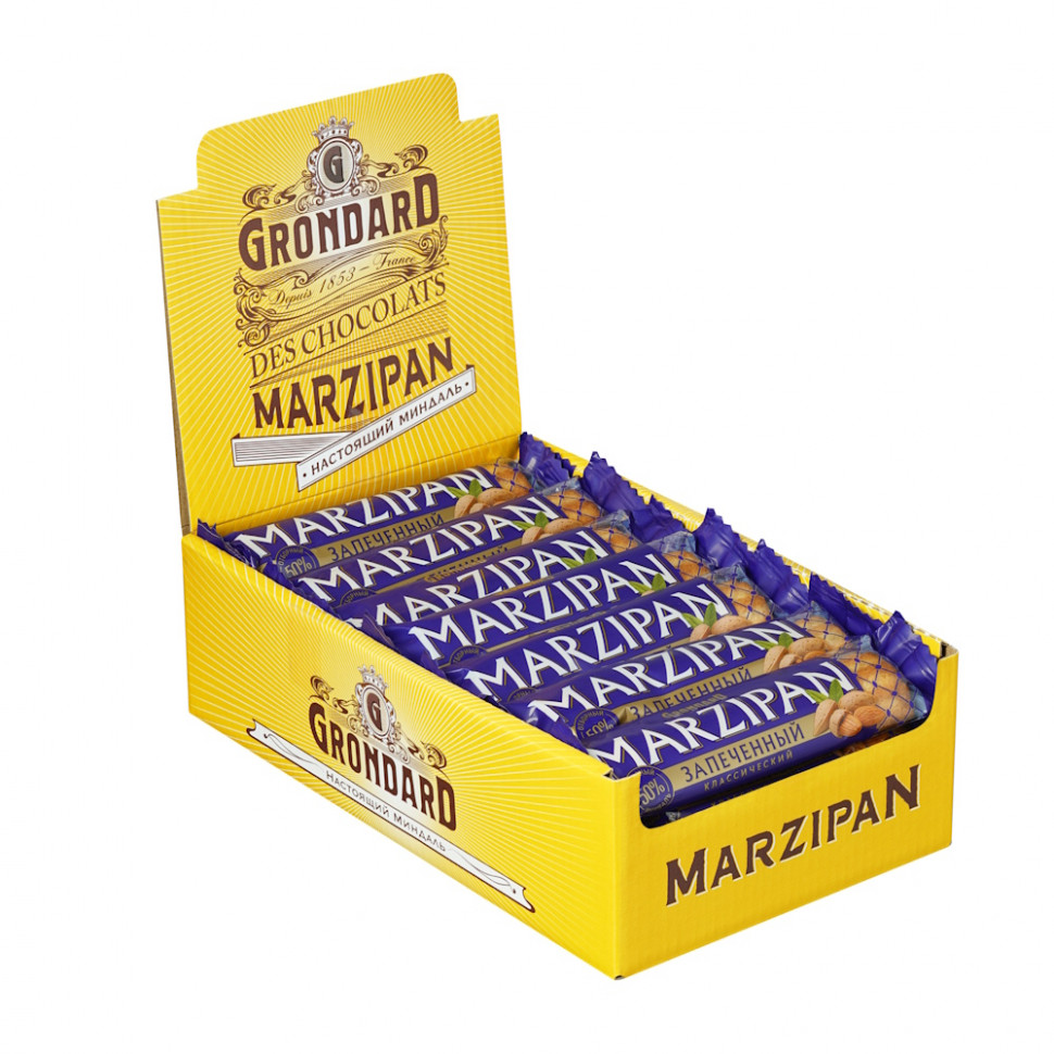  TM Grondard   (11161) Батончики НЕглазированные Марципановые Запечённые, (28шт по 40г)    в Елизово