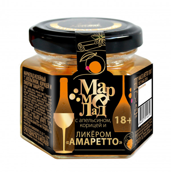 №2 Мармелад в банке "С апельсином, корицей и ликером "Амаретто" 130г (18+) в Елизово