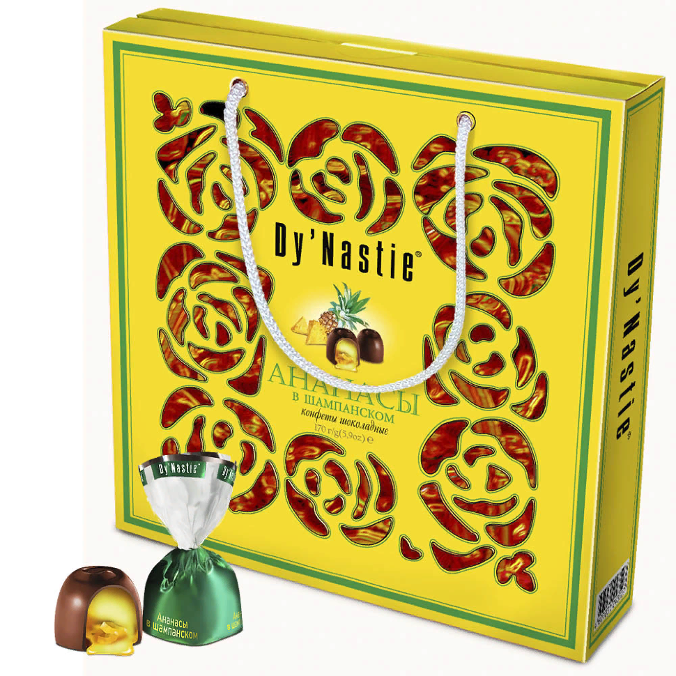  Династия Сумка Конфеты "Ананасы в шампанском", 220г   в Елизово