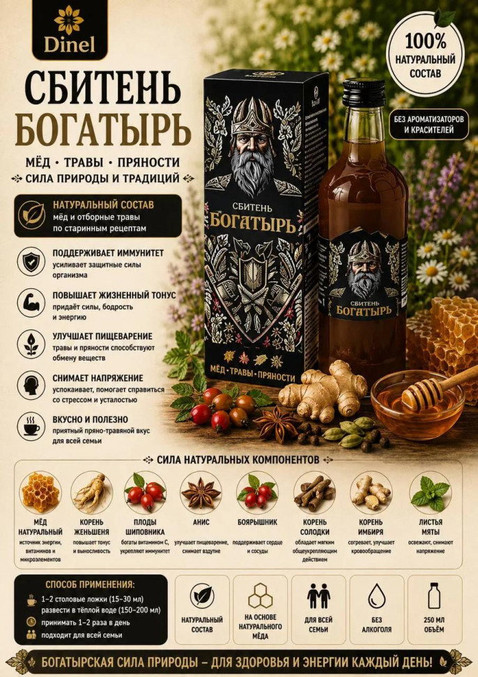  Сбитень Богатырь, 250мл  в Елизово